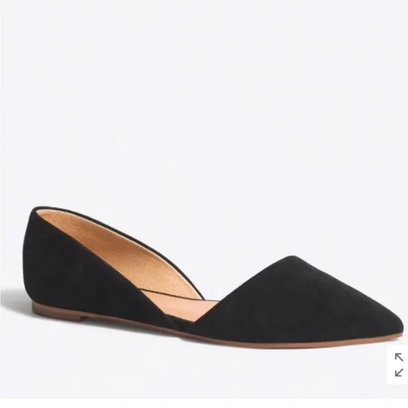 JCREW ZOE D’ORSAY suede leather flats loafers black size 7.5 - Picture 2 of 10
